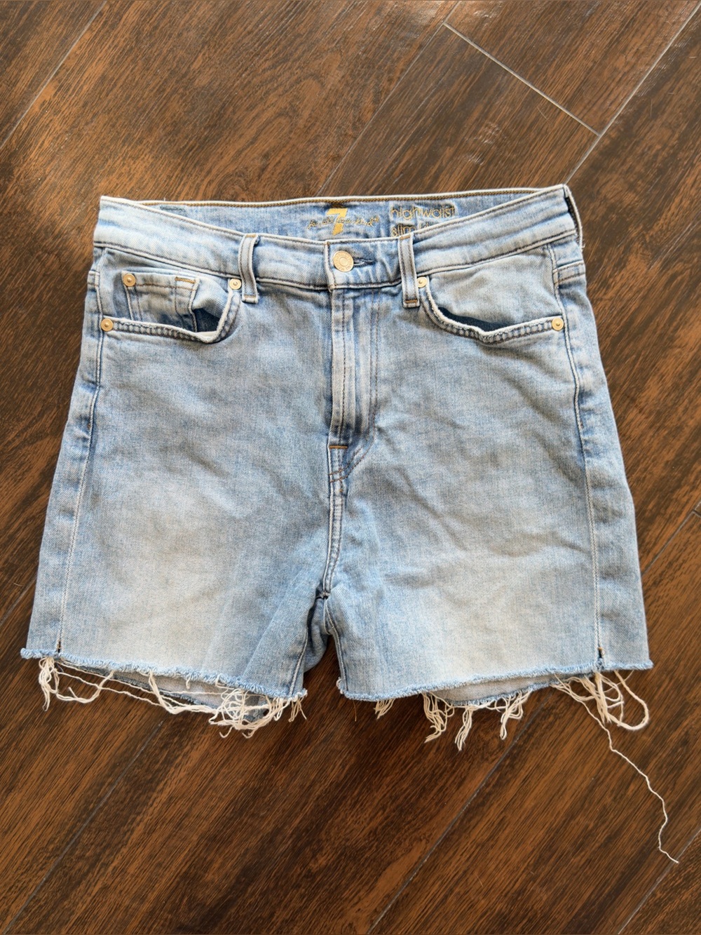 7 For All Mankind High Waist Cutoff Jean Shorts